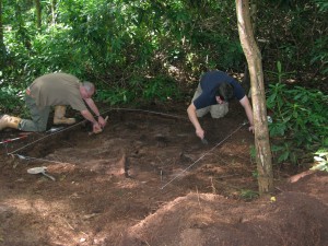 Peter Reavill and Hugh Hannaford Exavating Coin Hoard