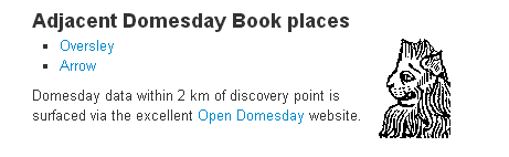 Open Domesday data added to a record